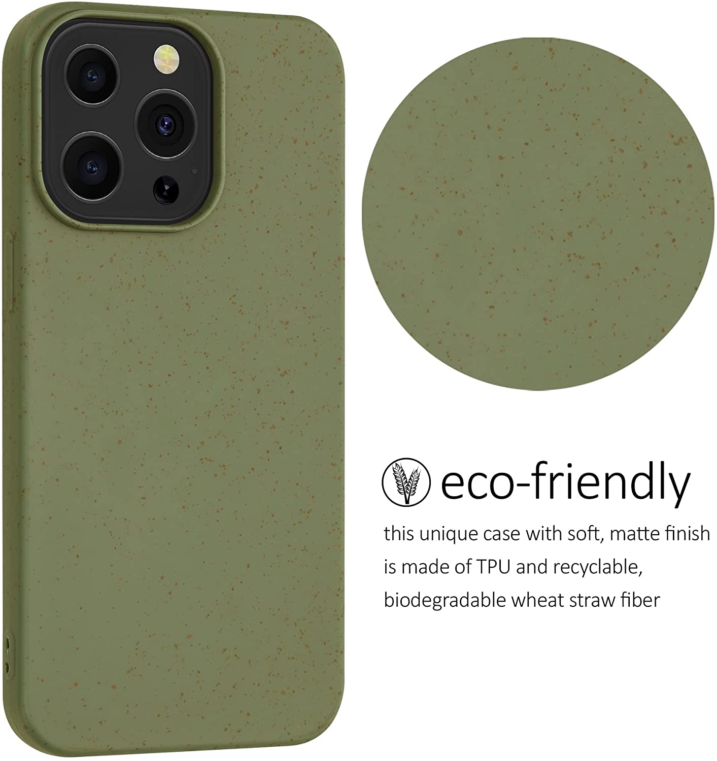 Kalibri iPhone 13 Pro Θήκη Σιλικόνης TPU με Ανακυκλώσιμο και Βιοδιασπώμενο Υλικό - Olive Green - 56491.107