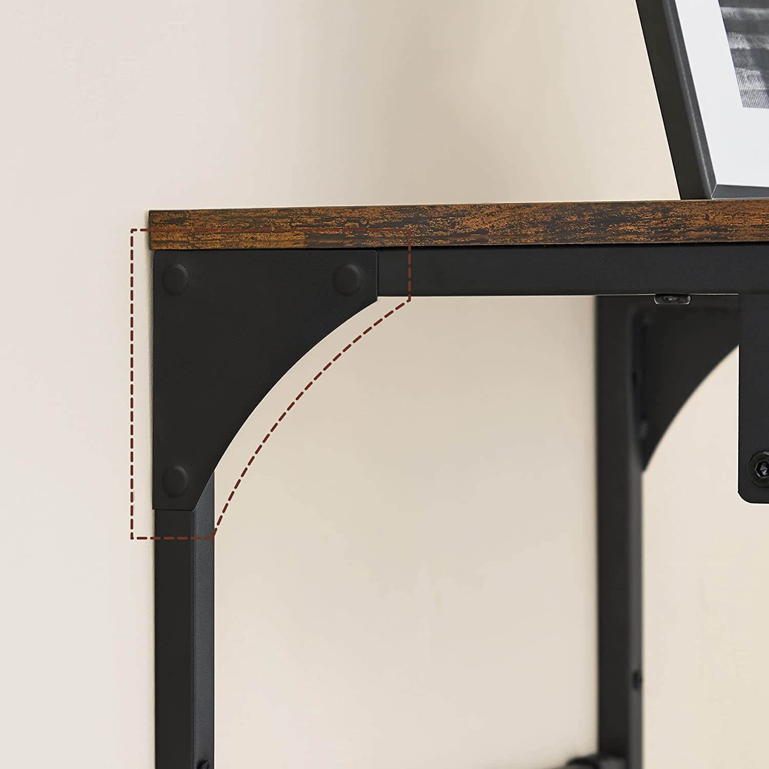 Vasagle Επιτοίχια Κρεμάστρα με 8 Αφαιρούμενους Γάντζους - 40 x 24 x 24 cm - Vintage Brown / Black - LCR103B01