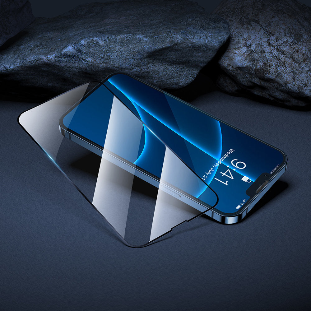 Baseus iPhone 13 / iPhone 13 Pro 0.3mm Ceramic Full Glass Full Screen Αντιχαρακτικό Γυαλί Οθόνης - 2 Τεμάχια - Black - SGQP030101