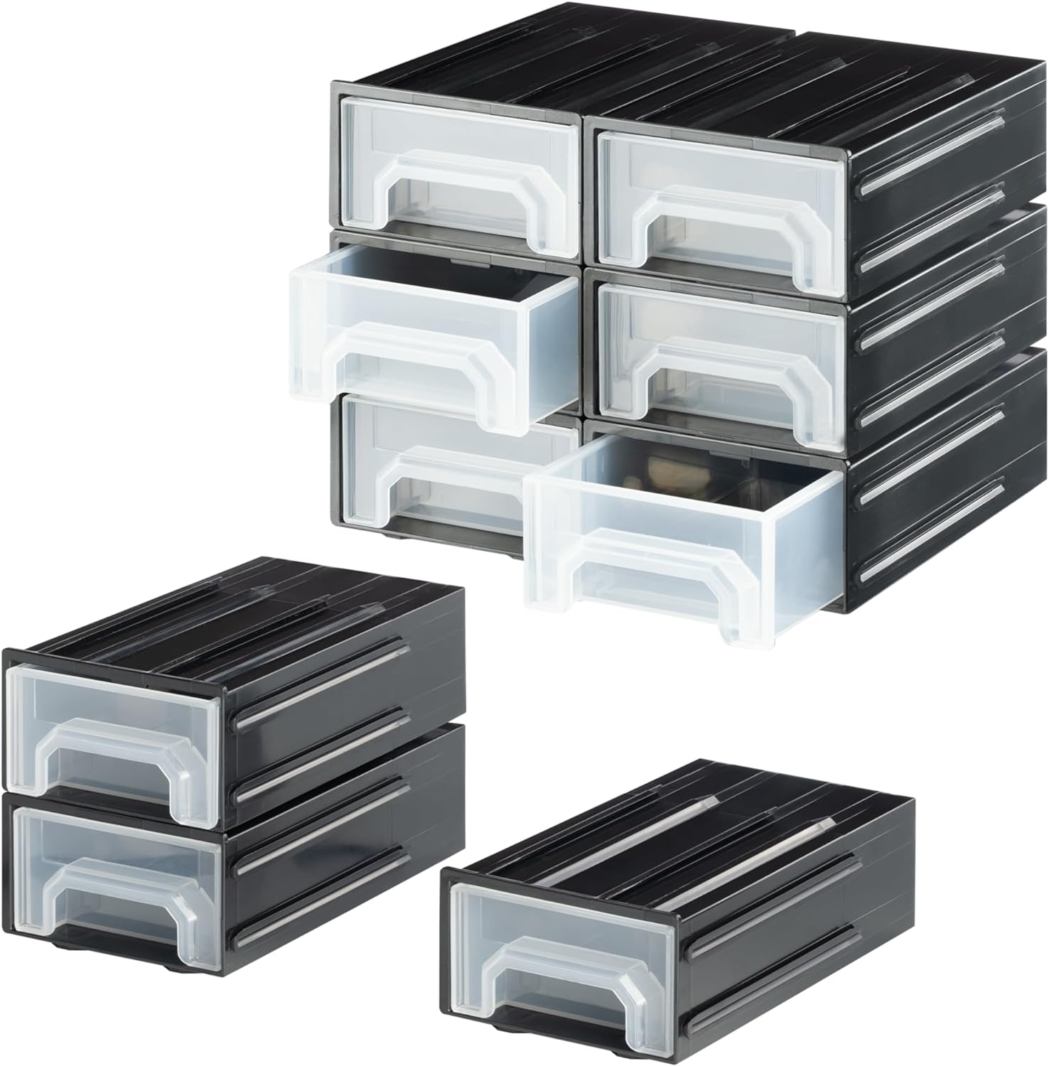 Navaris Σετ με 6 Συρτάρια Οργάνωσης - 15 x 8.6 x 4.9 cm - Black - 61952.03