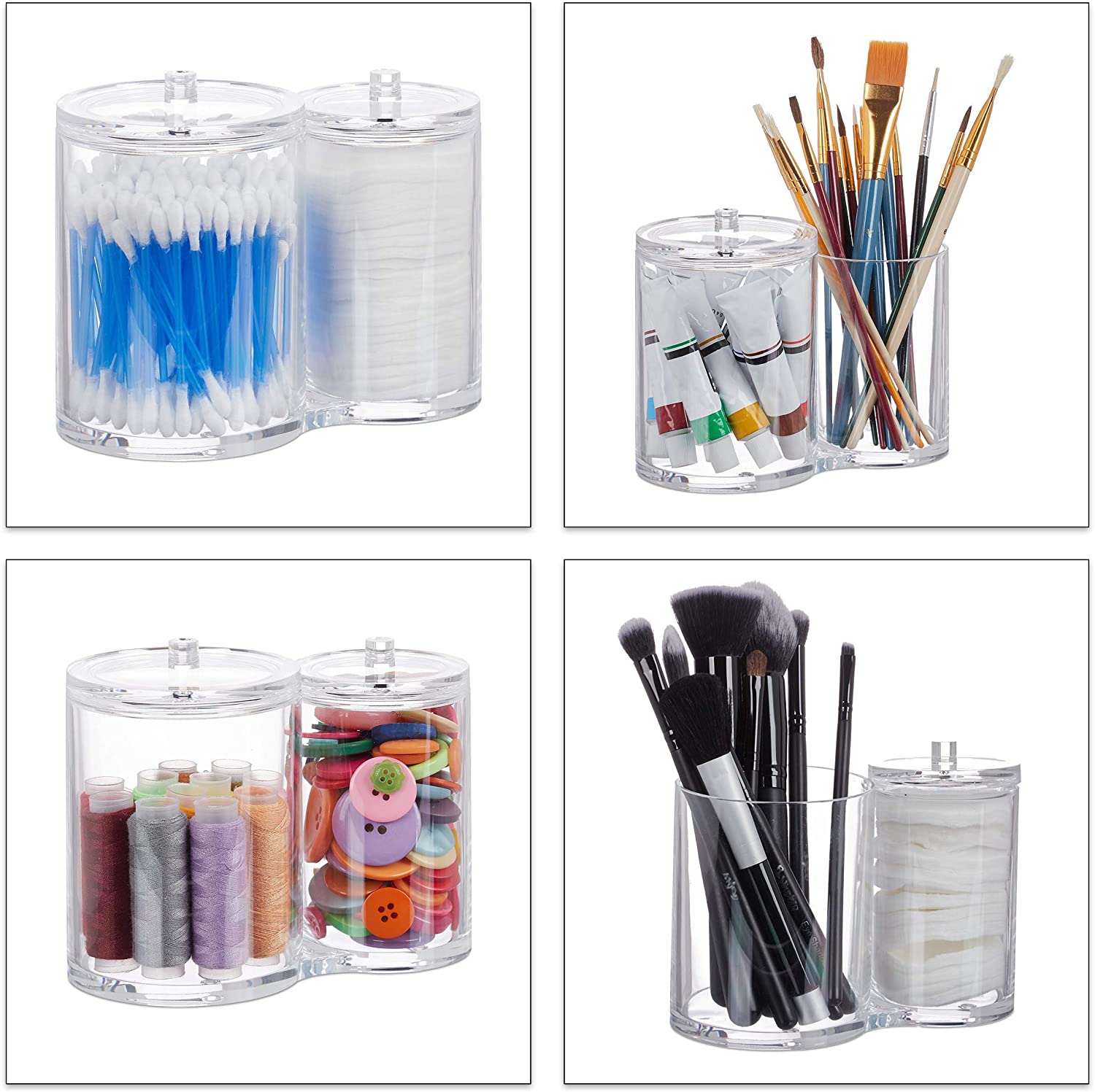 Relaxdays Σετ με 2 Κουτιά Αποθήκευσης για Μπατονέτες - Clear - 4052025928667