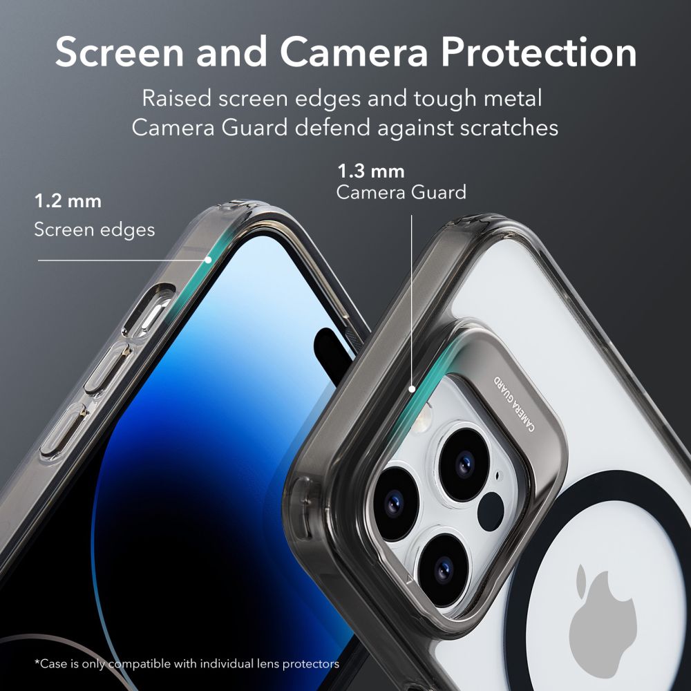 ESR iPhone 14 Pro Classic Kickstand Halolock MagSafe Σκληρή Θήκη με Πλαίσιο Σιλικόνης και Stand - Διάφανη / Black - likebrands.gr