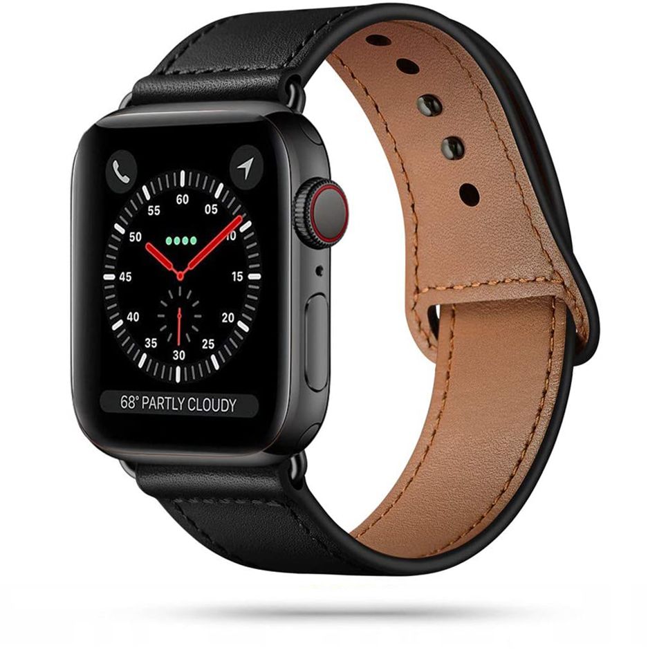 Tech-Protect Λουράκι Apple Watch 2 / 3 / 4 / 5 / 6 / 7 / 8 / 9 / SE / SE 2 / ULTRA / ULTRA 2 - 42 / 44 / 45 / 49 mm LeatherFit Δερμάτινο - Black