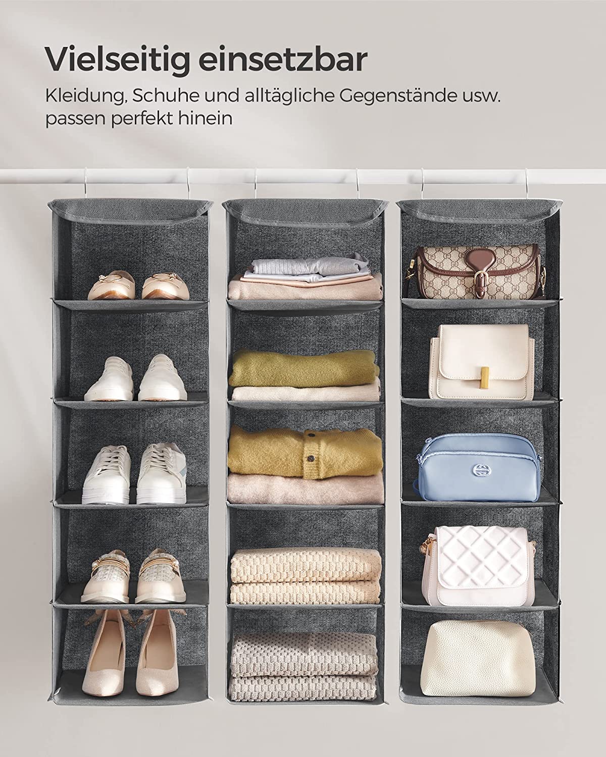 Songmics Κρεμαστή Πτυσσόμενη Ραφιέρα Ρούχων - Grey - RYCH06G