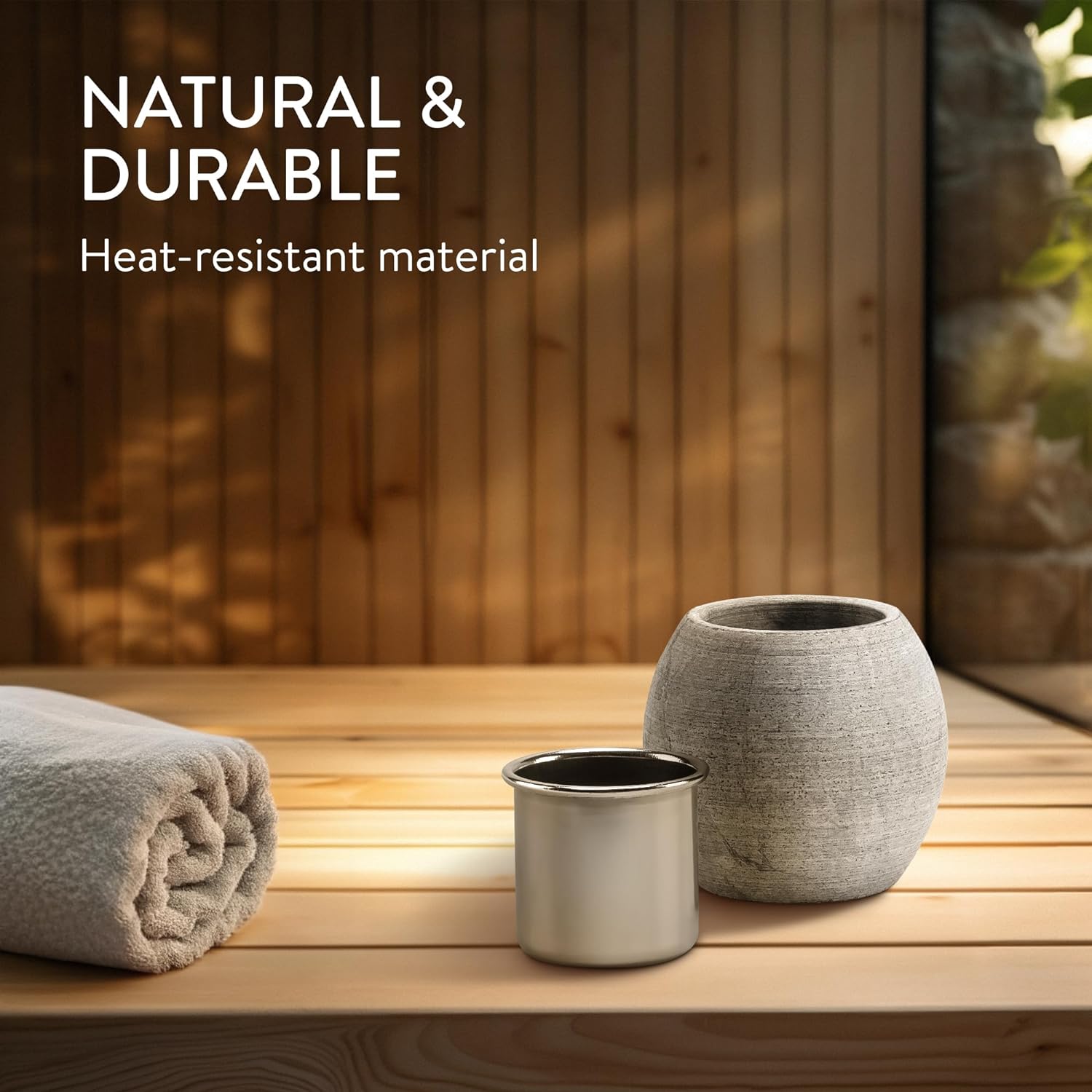 Navaris Πέτρινο Μπολ Αρωματοθεραπείας Σάουνας - Grey - 61164.01