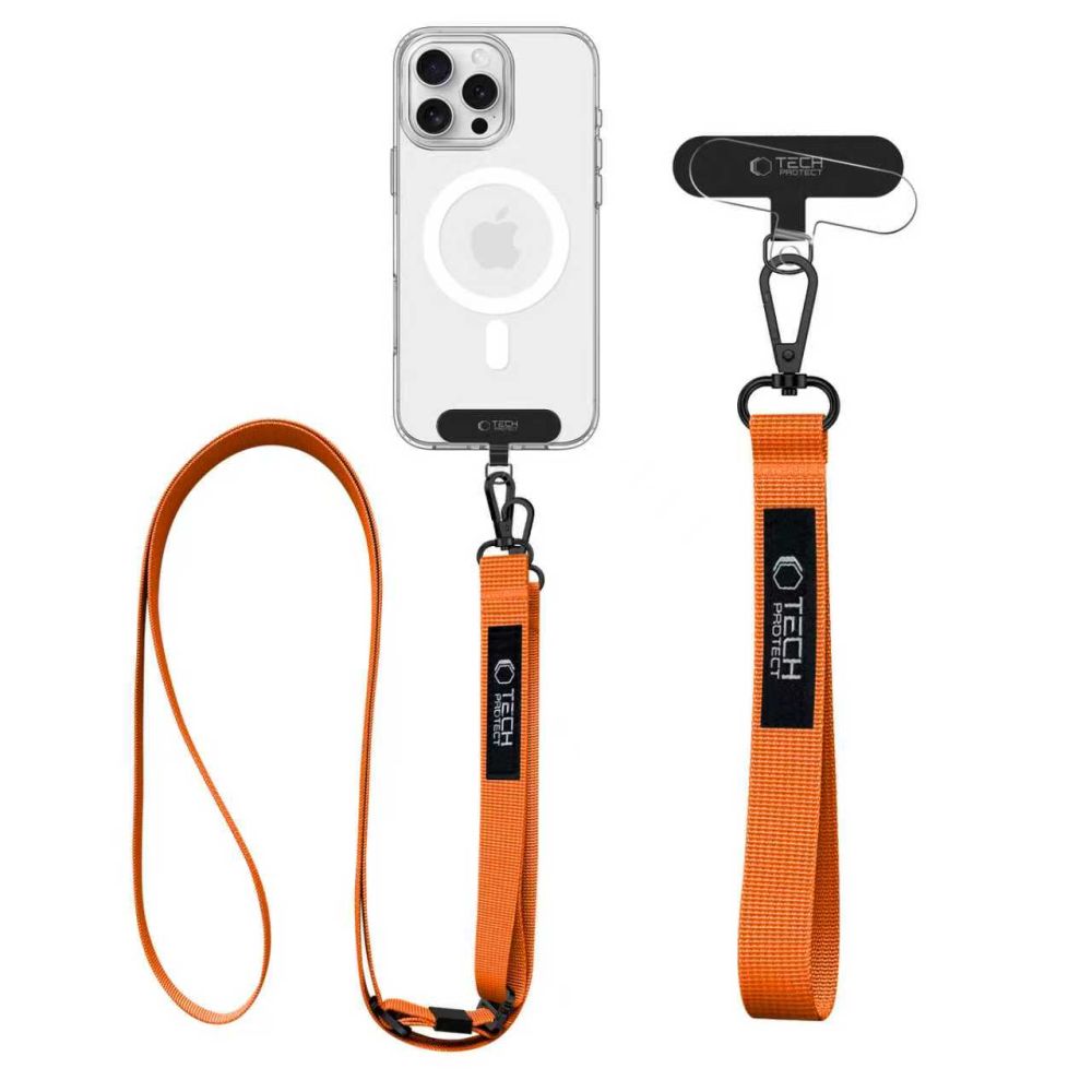 Tech-Protect Universal Λουράκι για Θήκη Κινητού - C6S Rope CrossBody Strap - Cosmic Orange