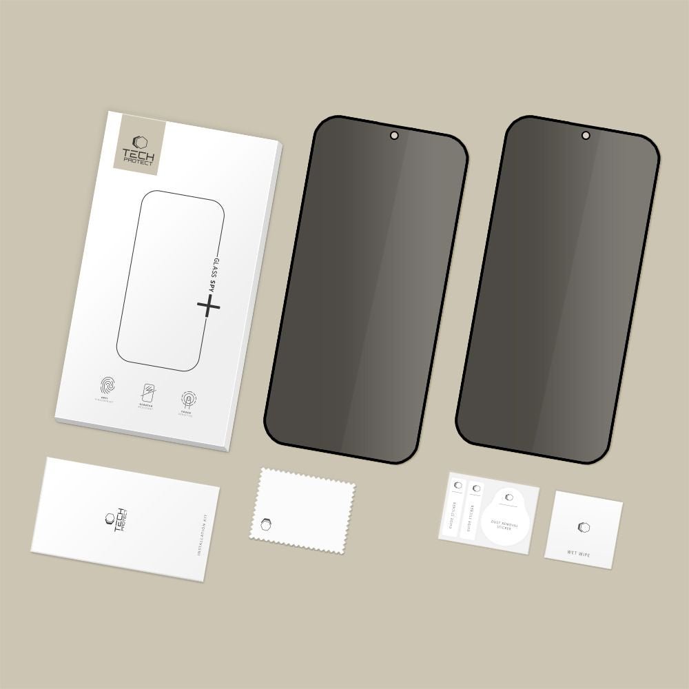 Tech - Protect Samsung Galaxy S26 Plus - Full Screen Αντιχαρακτικό Γυαλί Οθόνης - Glass Spy+ - 2 Τεμάχια - Privacy