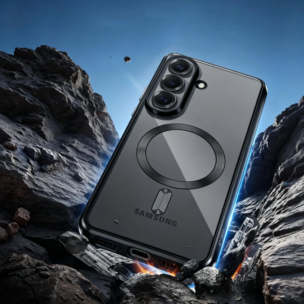 Tech - Protect Samsung Galaxy A37 5G - Θήκη Σιλικόνης TPU με MagSafe - MagFlex - Clear / Shiny Black