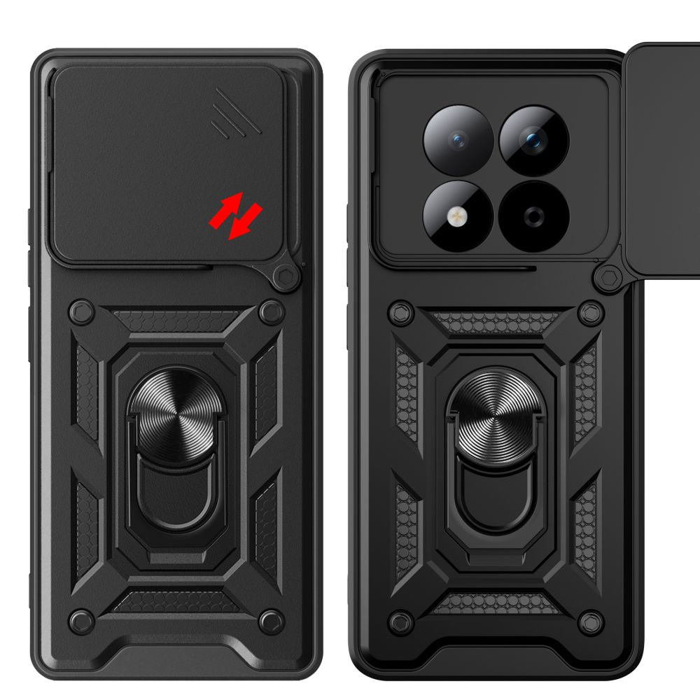 Tech - Protect Xiaomi Redmi Note 15 Pro+ 5G / Poco M8 Pro - Σκληρή Θήκη με Πλαίσιο Σιλικόνης και Δαχτυλίδι Συγκράτησης - Camshield Pro - Matte Black