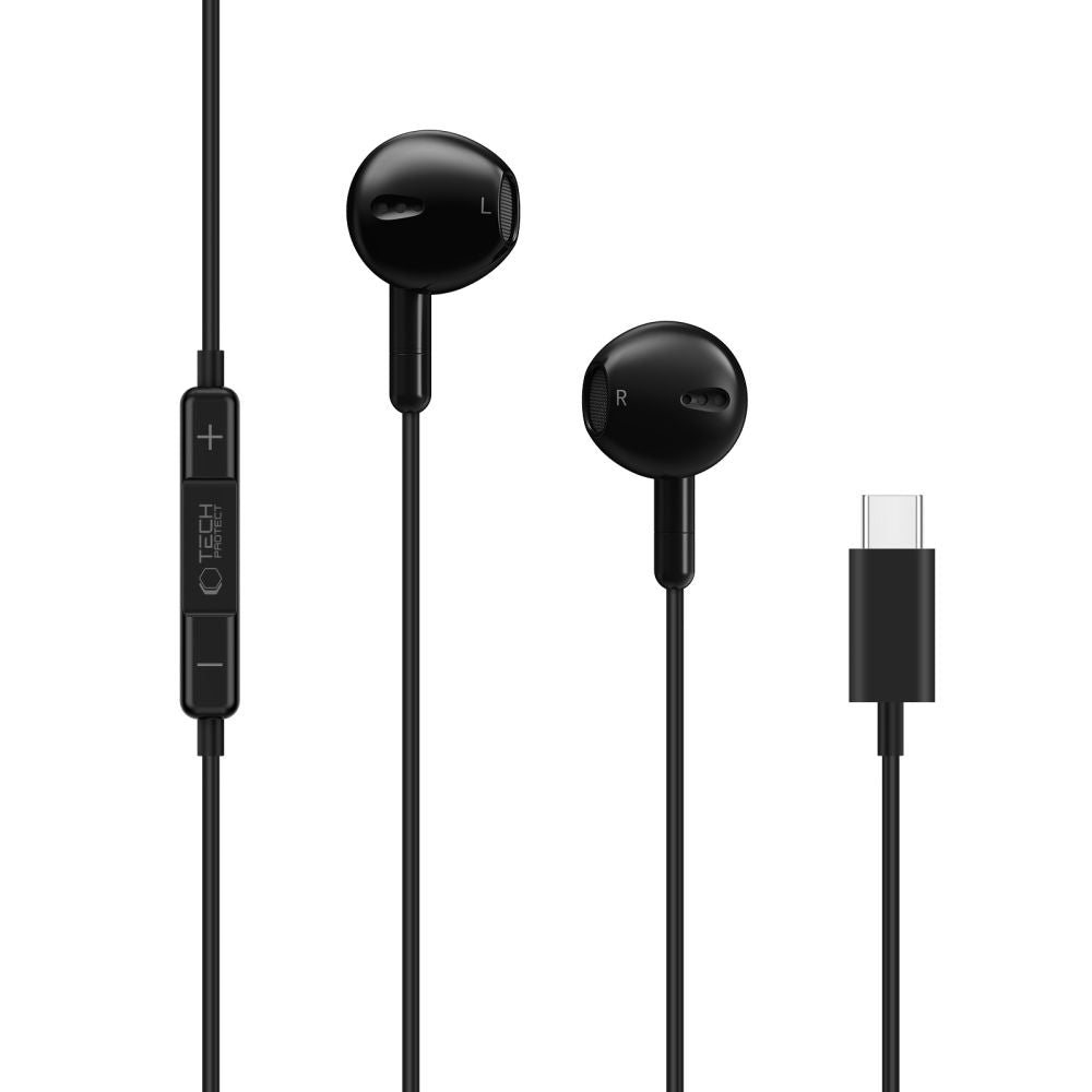 Tech-Protect Ενσύρματα Handsfree Ακουστικά με Βύσμα Type-C - Ultraboost Core G4 - Black