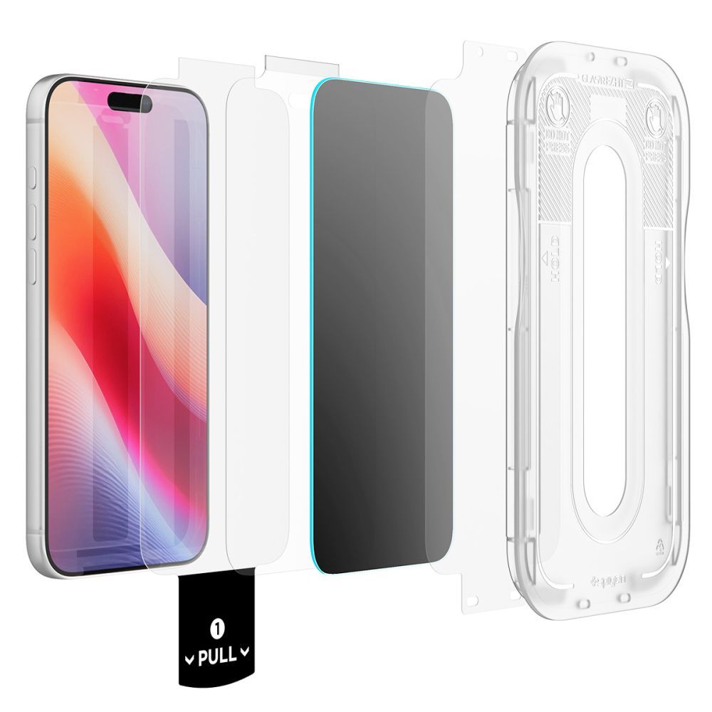 Spigen iPhone 18 Pro - Αντιχαρακτικό Γυαλί Οθόνης 10H - Glas.tR EZ Fit Pro AC HD - 2 Τεμάχια - Privacy