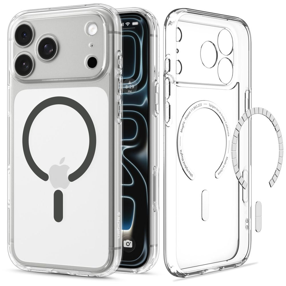 Spigen iPhone 18 Pro / iPhone 17 Pro - Σκληρή Θήκη με Πλαίσιο Σιλικόνης Και MagSafe - Ultra Hybrid Mag - Clear / Graphite