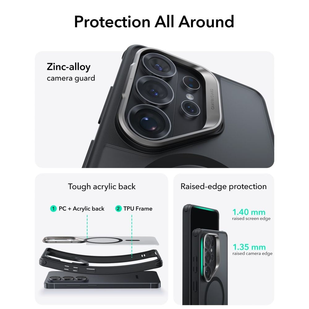 ESR Samsung Galaxy S26 Ultra - Σκληρή Θήκη με Πλαίσιο Σιλικόνης και MagSafe - Classic Hybrid Kickstand MagSafe - Frosted Black