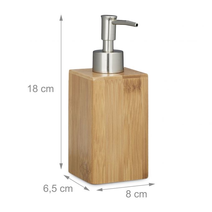 Relaxdays Σαπουνοθήκη Dispenser από Bamboo - Natural - 4052025202255