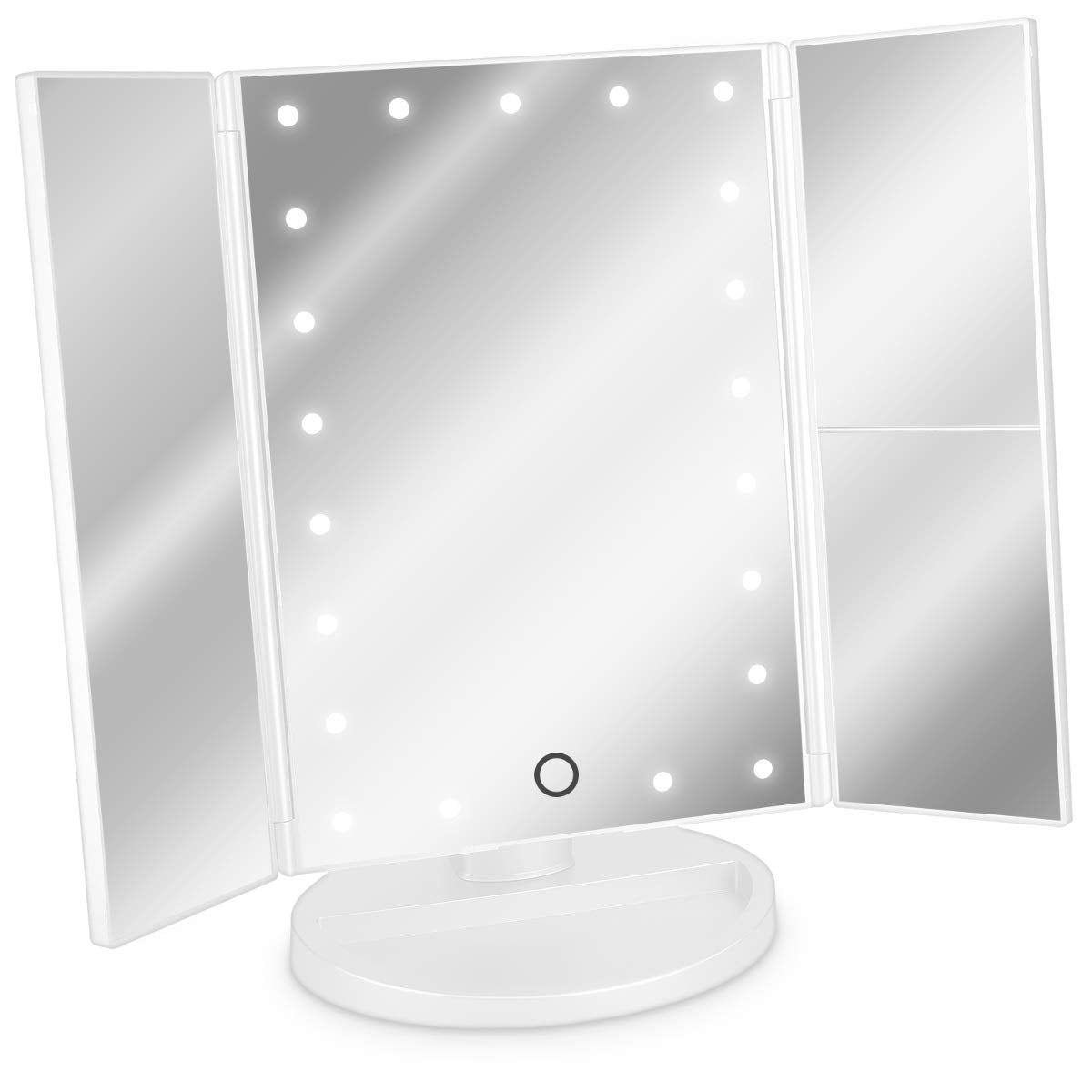Navaris LED Foldable Cosmetic Mirror - Φωτιζόμενος Καθρέπτης LED - Matte White - 43457.48