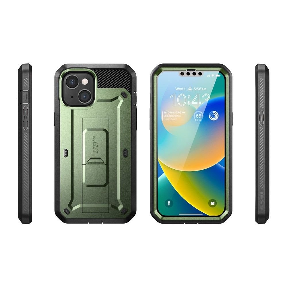 Supcase iPhone 14 Plus Unicorn Beetle Pro Σκληρή Θήκη με Προστασία Οθόνης και Stand - Green