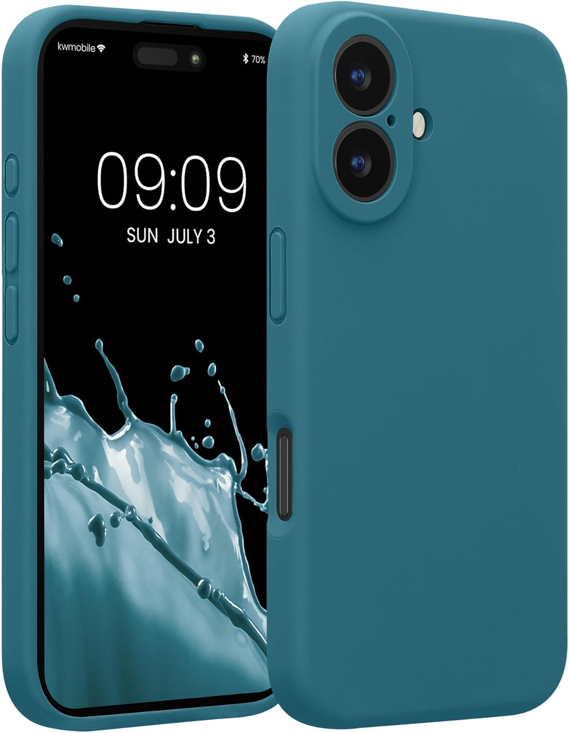 KW iPhone 16 Θήκη Σιλικόνης Rubberized TPU - Matte Petrol