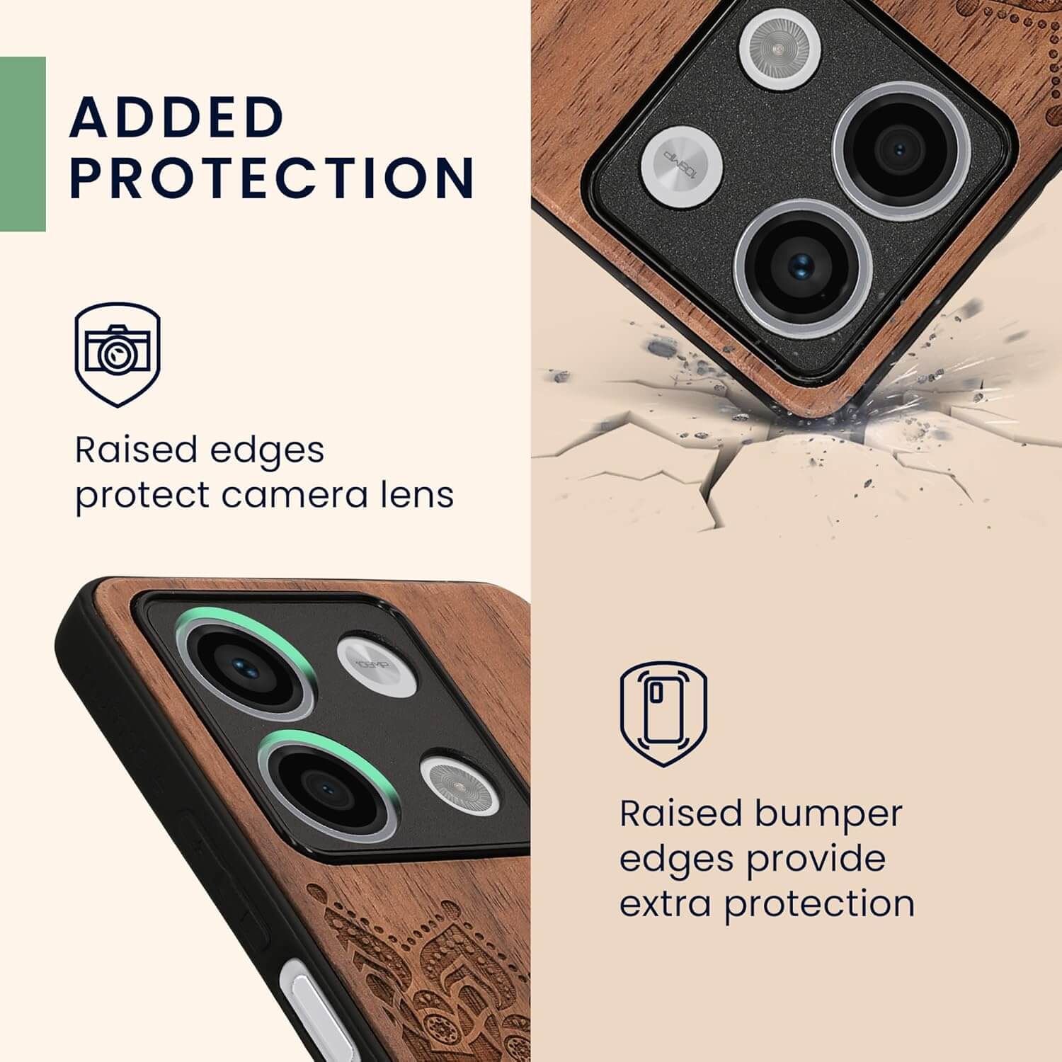 KW Xiaomi Redmi Note 13 5G Θήκη από Φυσικό Ξύλο - Design Rising Sun - Dark Brown