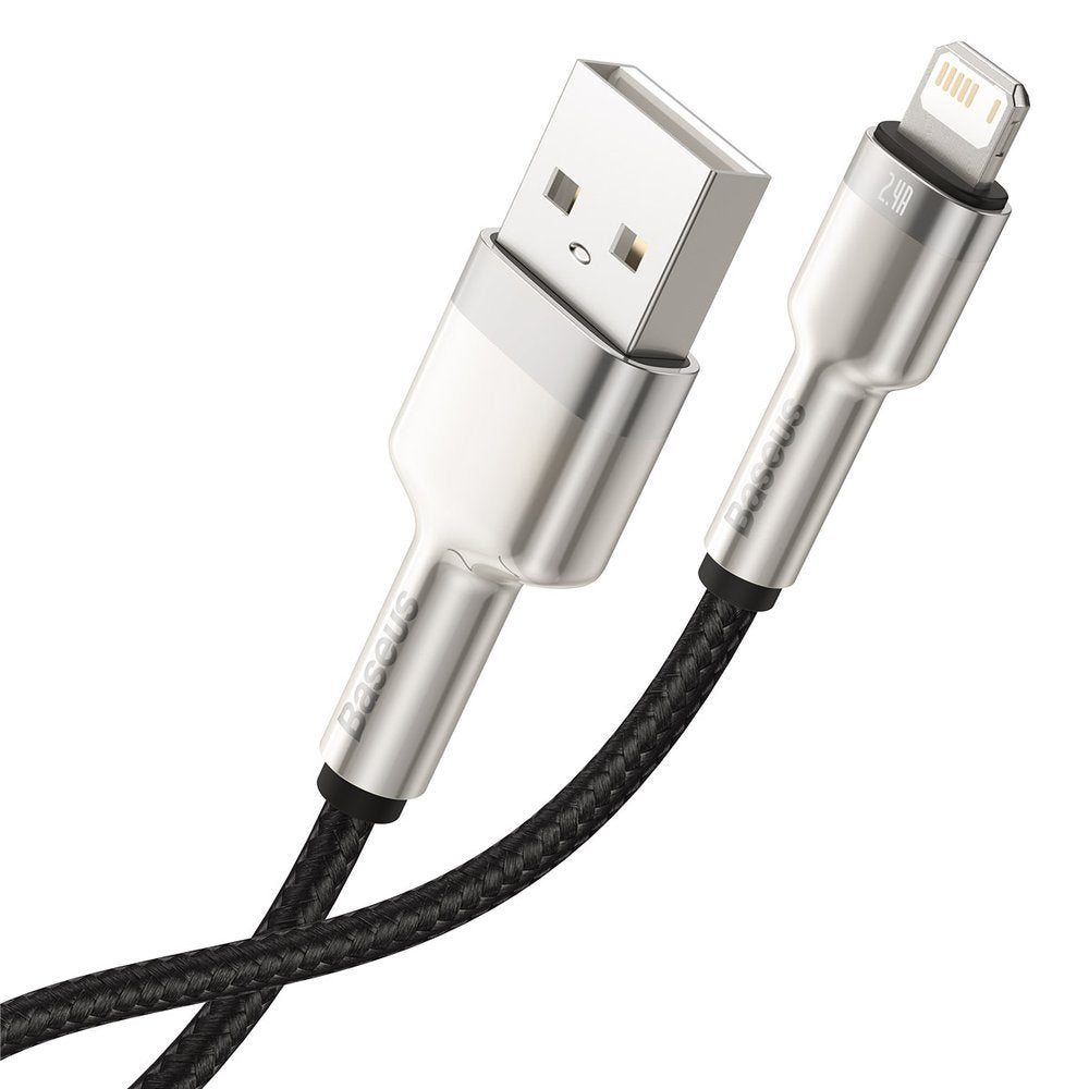 Baseus Cafule Metal Cable Lightning 2.4A - Καλώδιο Δεδομένων και Φόρτισης Lightning 1M - Black - CALJK-A01