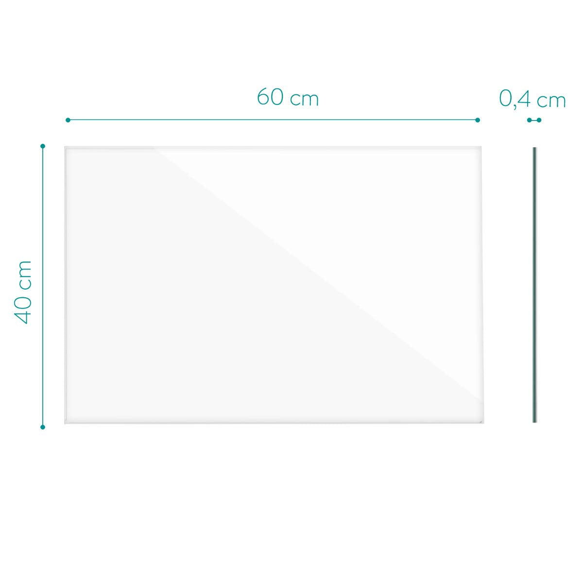 Navaris Μαγνητικός Γυάλινος Πίνακας - 60 x 40cm - White - 49647.162