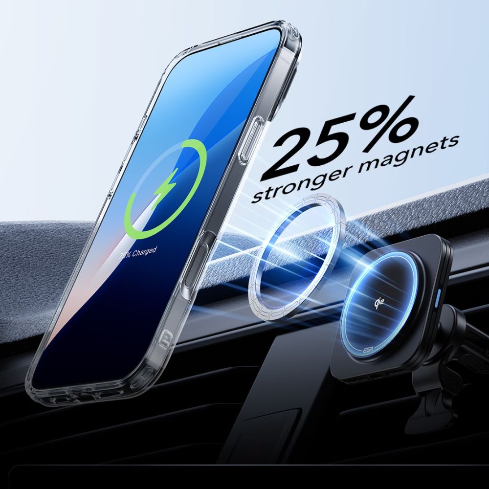 ESR iPhone 16 Pro Classic Hybrid Kickstand Halolock MagSafe Σκληρή Θήκη με Πλαίσιο Σιλικόνης και Αντιχαρακτικό Γυαλί Οθόνης - Διάφανη