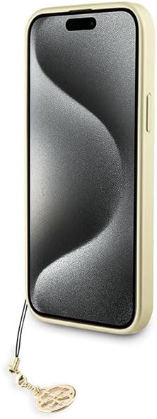 Guess iPhone 15 Plus - 4G Charms Collection Θήκη με Επένδυση Συνθετικού Δέρματος - Brown - GUHCP15MGF4GBR