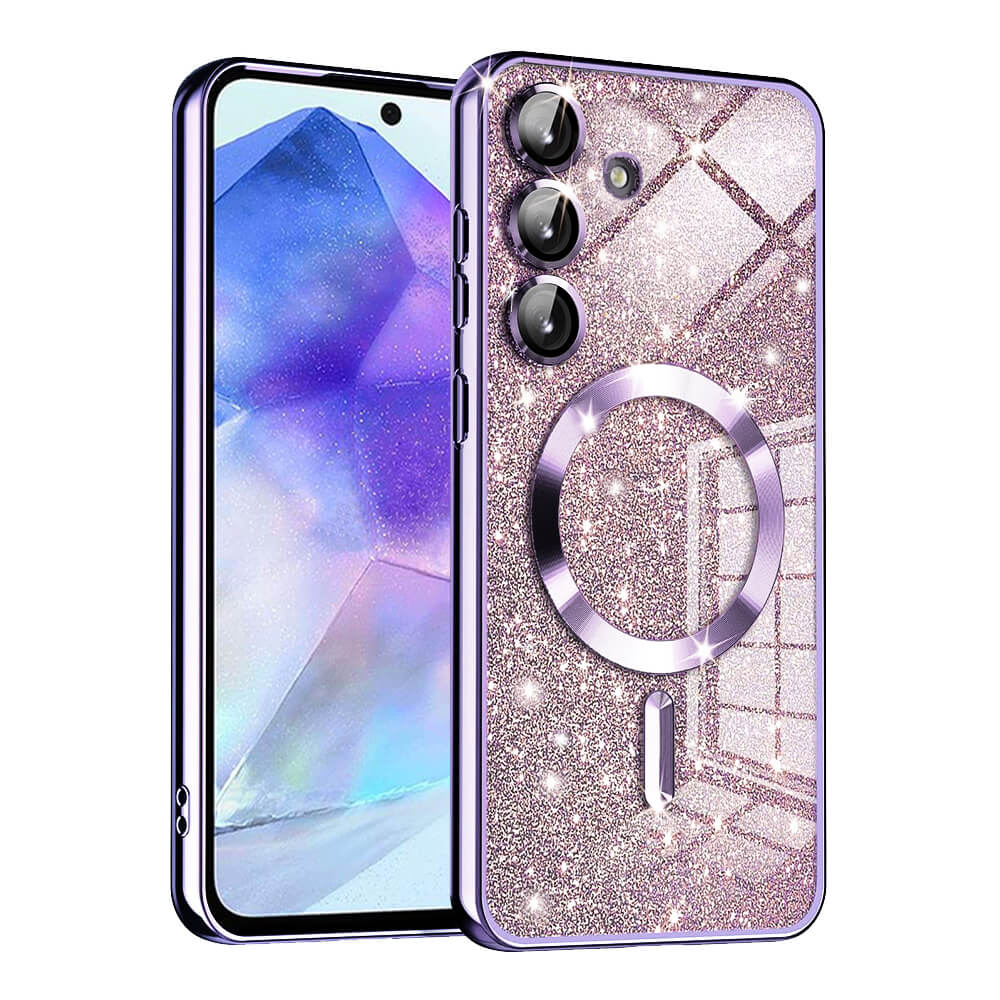 Techsuit Samsung Galaxy A55 5G - Luxury Glitter MagSafe - Θήκη Σιλικόνης - Light Purple
