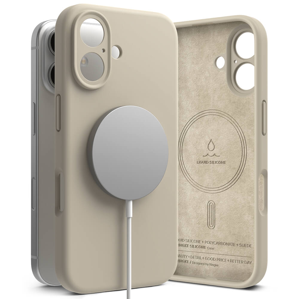 Ringke iPhone 16 Plus Silicone Magnetic MagSafe Case Θήκη Σιλικόνης με MagSafe - Stone
