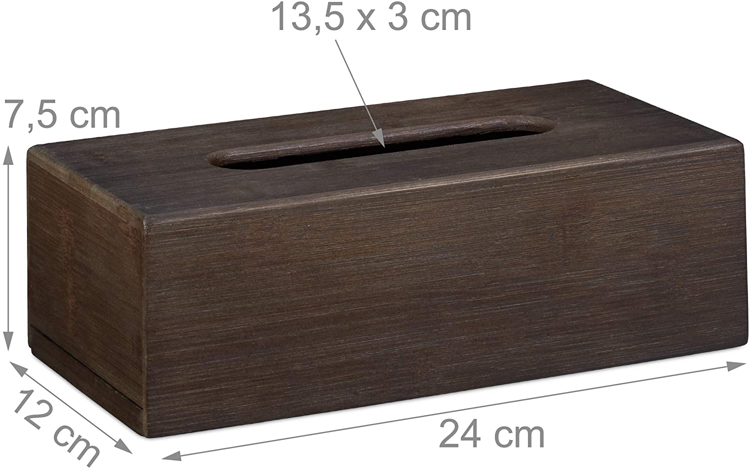 Relaxdays Ξύλινο Κουτί Αποθήκευσης για Χαρτομάντηλα - Dark Brown - 4052025232535