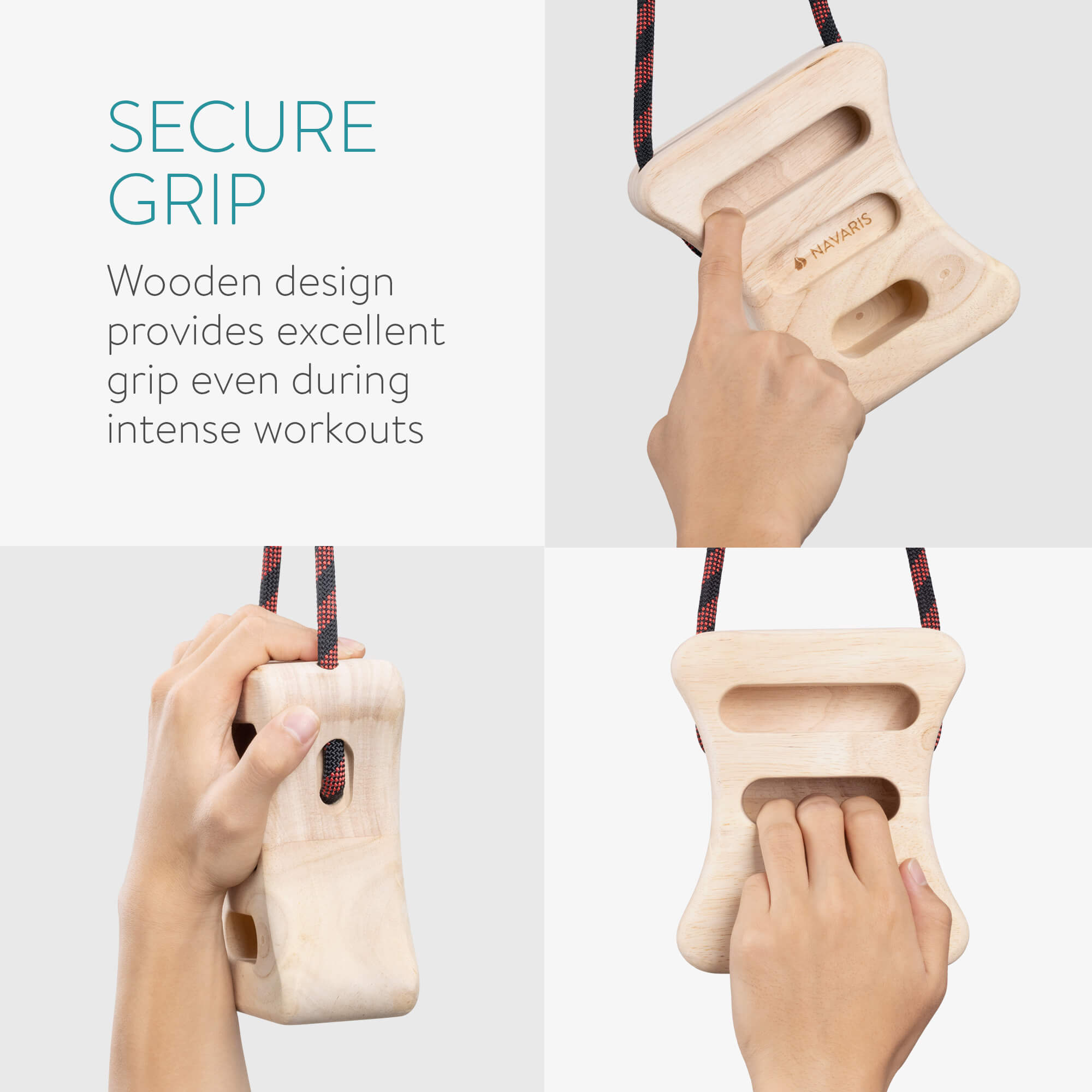 Navaris Σετ με 2 Ξύλινες Λαβές - Πιασίματα για Αναρρίχηση - 54598.01