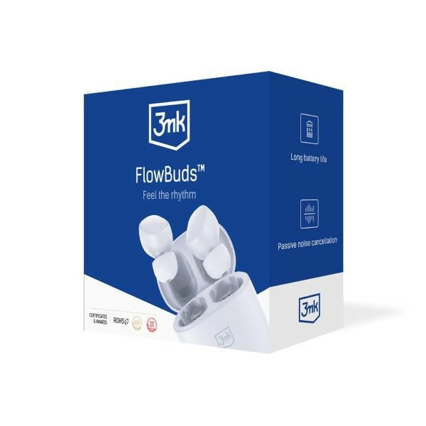 3MK FlowBuds - Bluetooth 5.3 - Ασύρματα ακουστικά για Κλήσεις / Μουσική - White