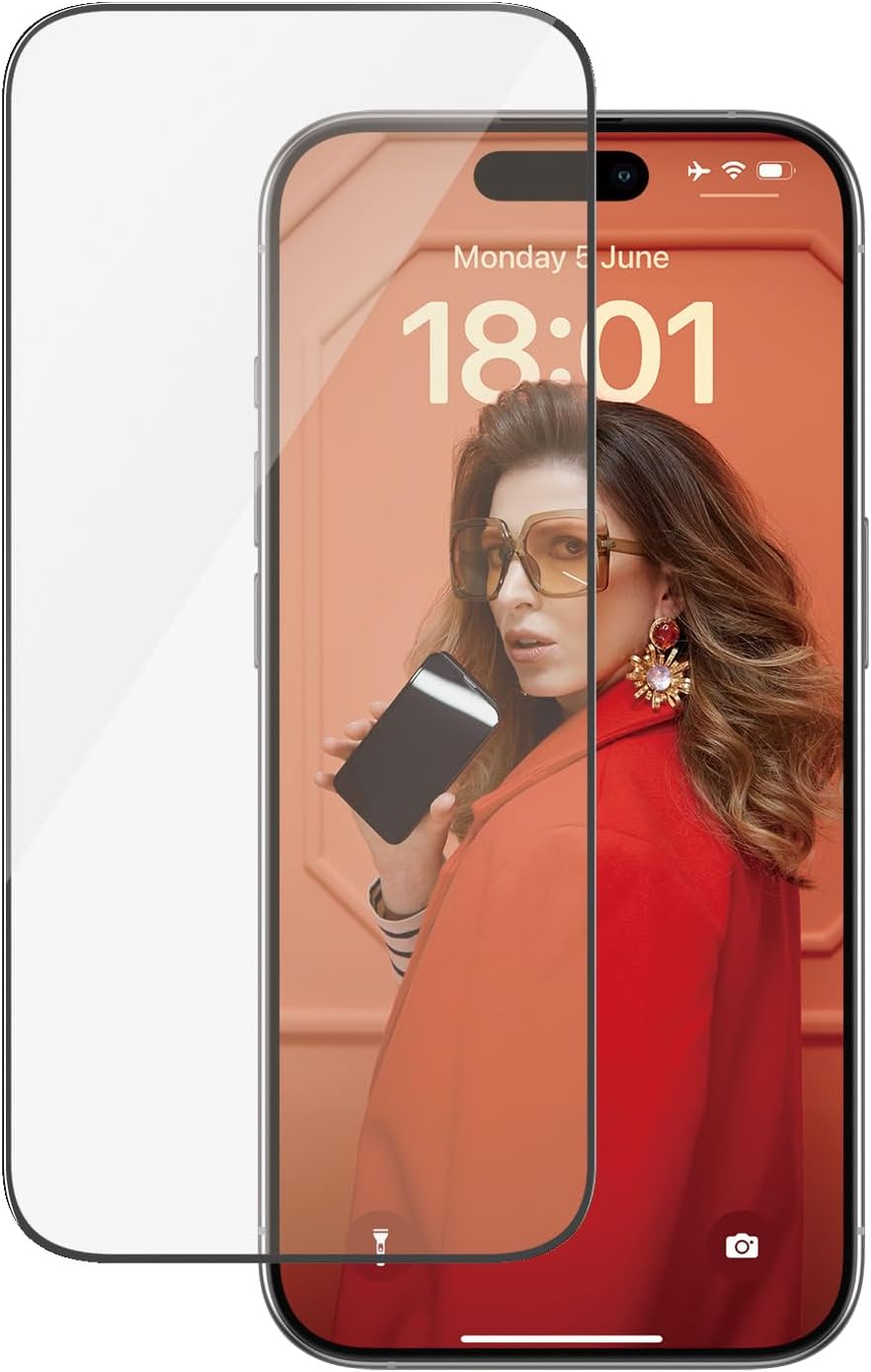 PanzerGlass iPhone 15 Pro Ultra-Wide Fit Easy Aligner Full Screen Αντιχαρακτικό Γυαλί Οθόνης - Black