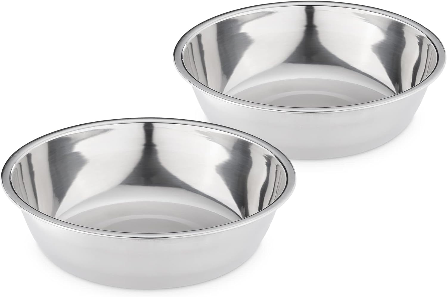 Navaris Σετ με 2 Ανταλλακτικά Μπολ Φαγητού και Νερού από Ανοξείδωτο Ατσάλι - 350 ml - Silver - 58404.01