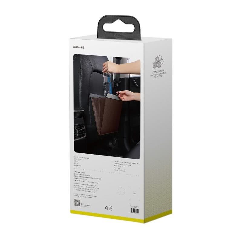 Baseus Large Garbage Bag - Τσάντα Απορριμάτων για τα Πίσω Καθίσματα του Αυτοκινήτου - Brown - CRLJD - A08