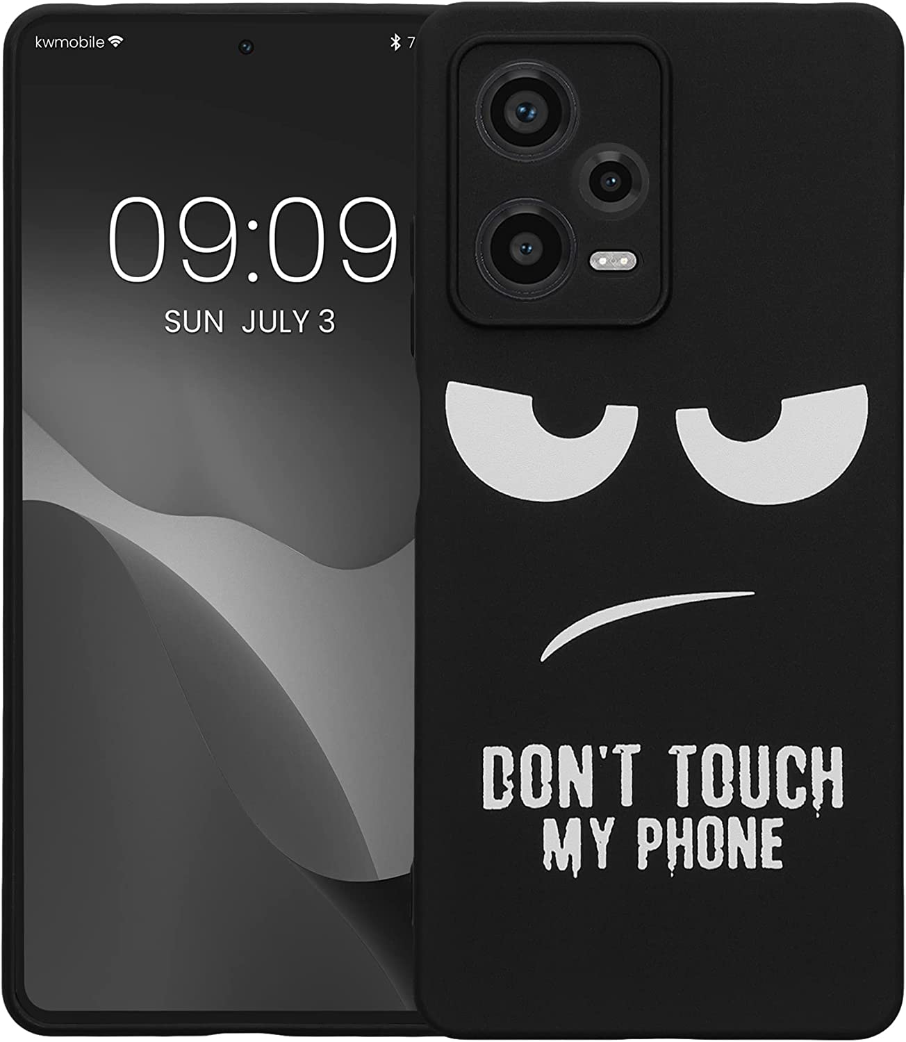 KW Xiaomi Redmi Note 12 Pro Θήκη Σιλικόνης - Design Don't Touch My Phone - Black / White - 60708.01