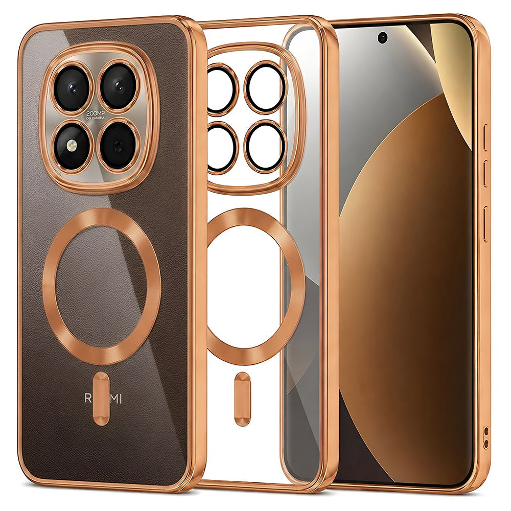 Techsuit Xiaomi Redmi Note 15 Pro Plus 5G / Poco M8 Pro 5G - Θήκη Σιλικόνης - Luxury Crystal MagSafe - Orange