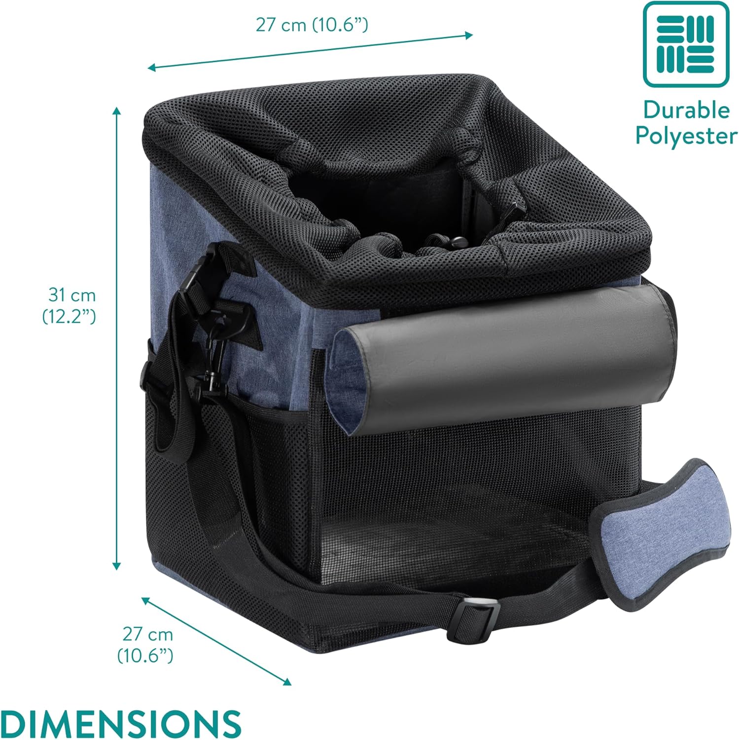 Navaris Πολυλειτουργικό Σακίδιο Μεταφοράς Κατοικιδίων - 31 x 27 x 27 cm - Blue