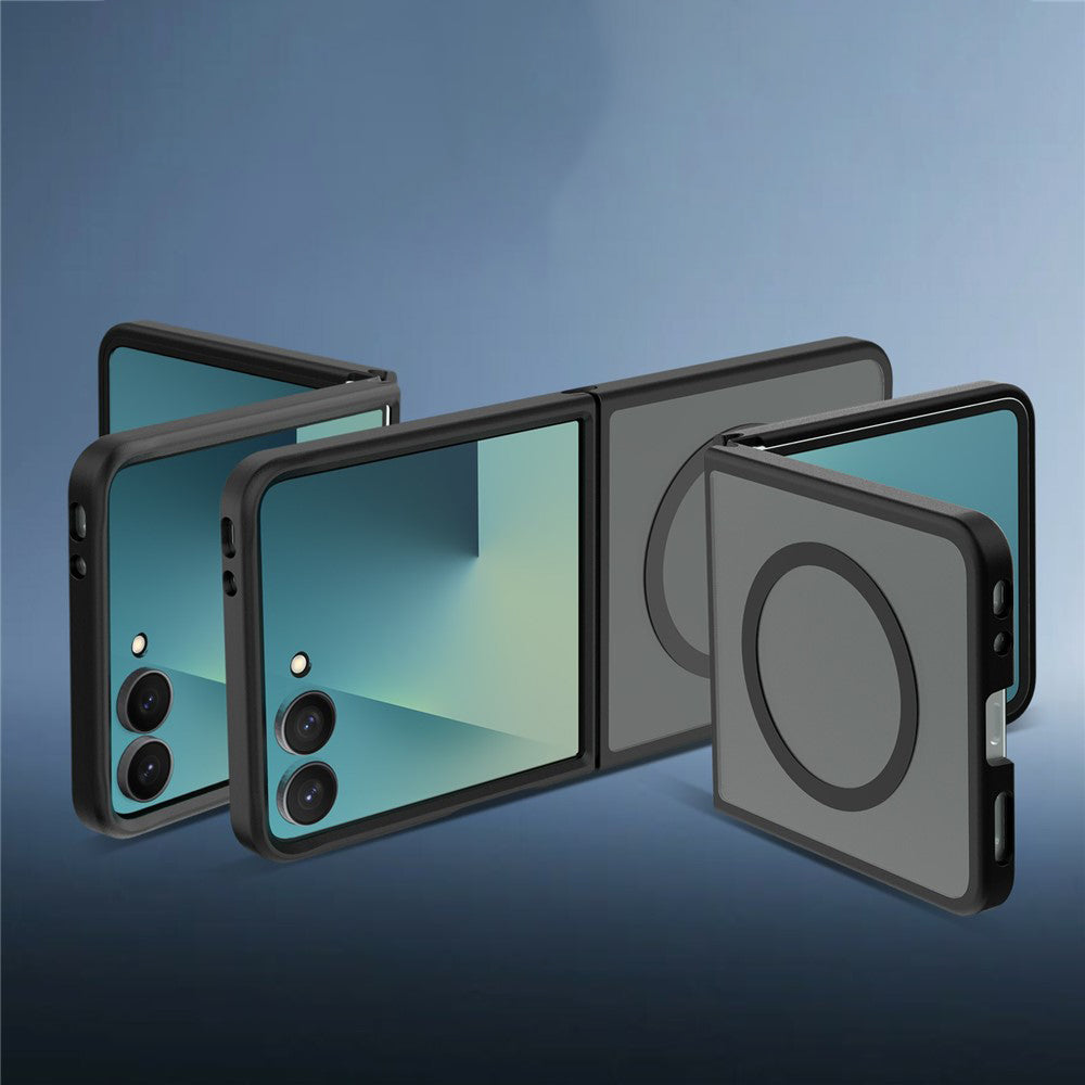 Techsuit Samsung Galaxy Z Flip8 - Σκληρή Θήκη με Πλαίσιο Σιλικόνης και MagSafe - PureFrost - Frosted Black