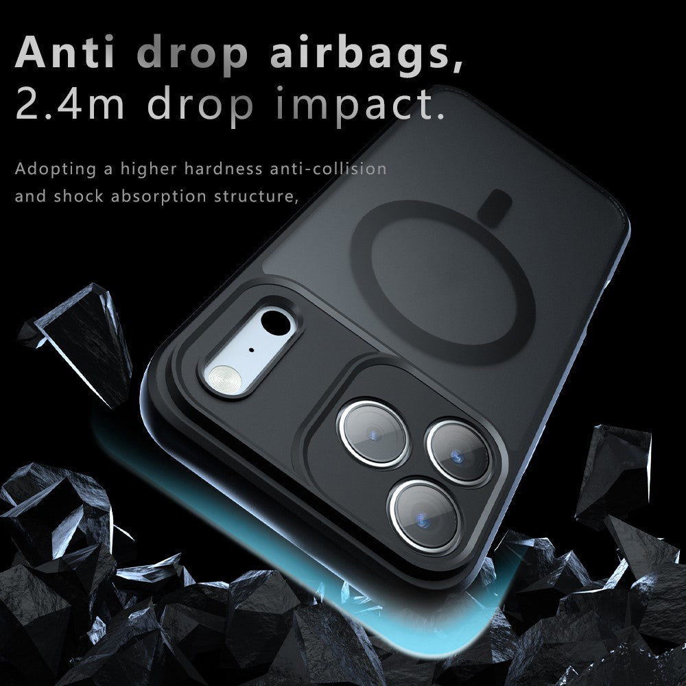 Techsuit iPhone 18 Pro Max / iPhone 17 Pro Max - Σκληρή Θήκη με Πλαίσιο Σιλικόνης και MagSafe - PureFrost - Frosted Black