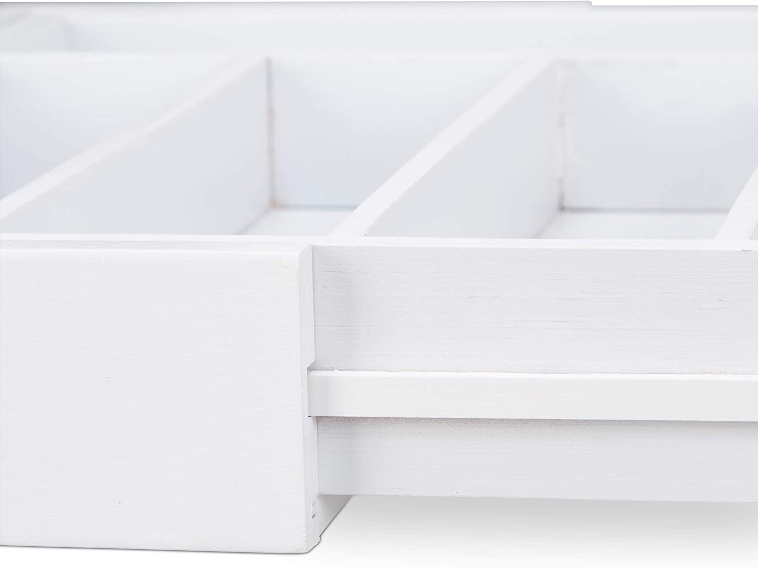 Relaxdays Επεκτεινόμενος Δίσκος Αποθήκευσης για Μαχαιροπίρουνα από Μπαμπού με 7 Διαμερίσματα - White - 4052025232382