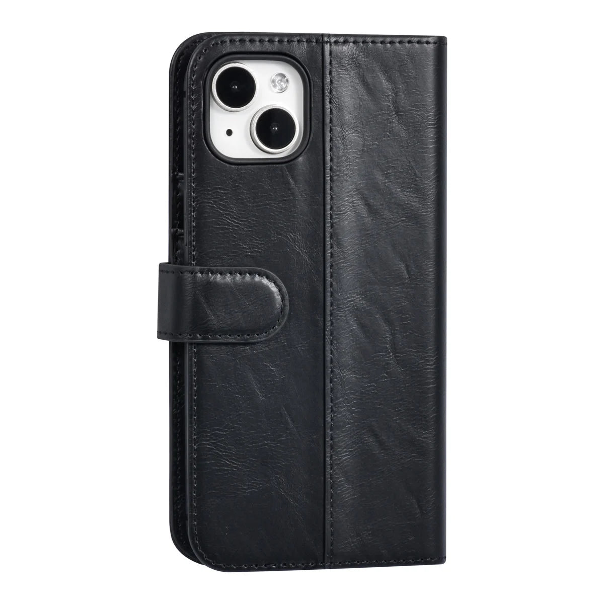 Tuniq iPhone 15 Plus / 14 Plus - Θήκη Πορτοφόλι από Δερματίνη με Stand - Μαύρο