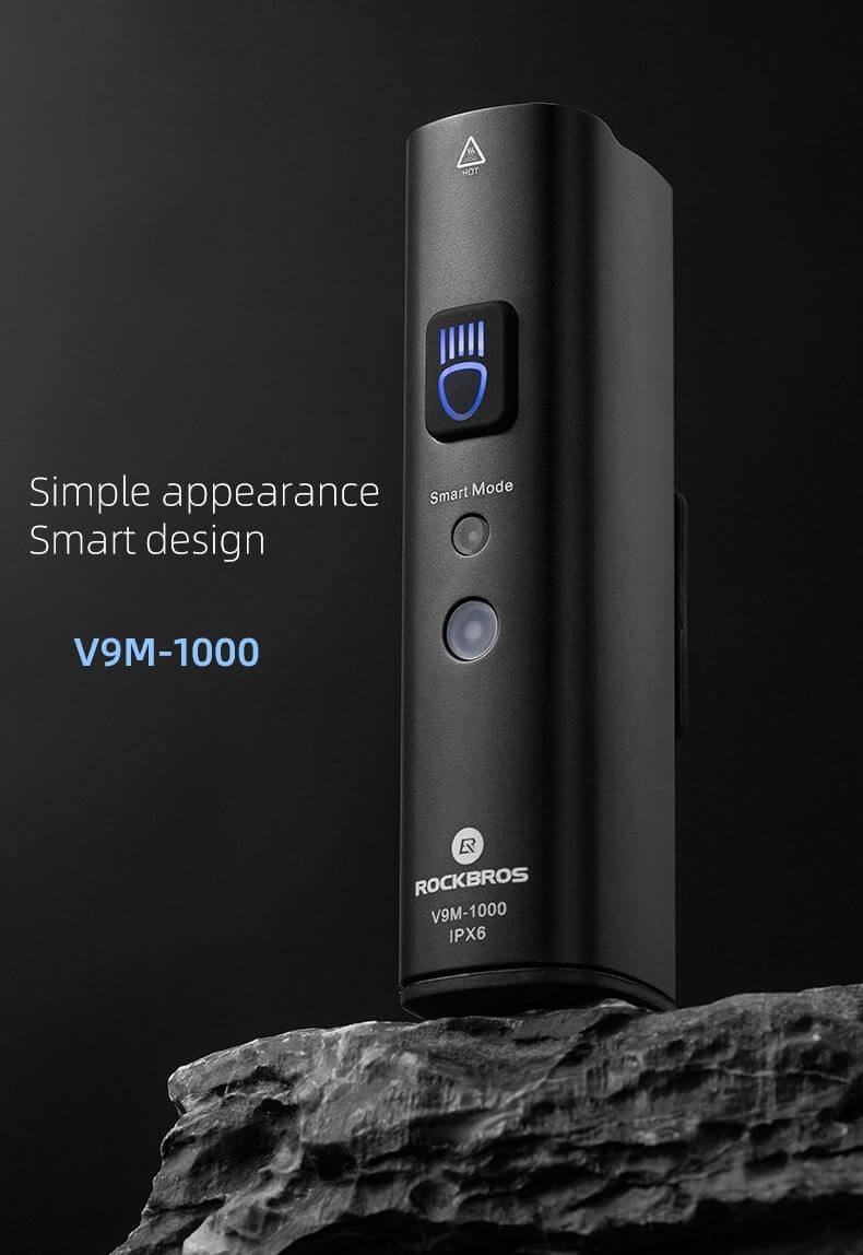Rockbros V9M-1000 Μπροστινό Φως Ποδηλάτου 1000lm - Black