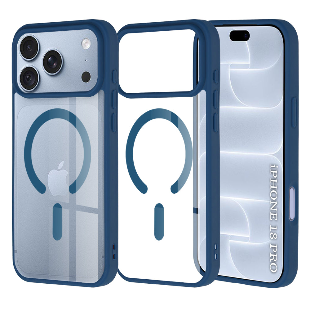 Techsuit iPhone 18 Pro / iPhone 17 Pro - Σκληρή Θήκη MagSafe με Πλαίσιο Σιλικόνης - MagSafe Pro - Blue