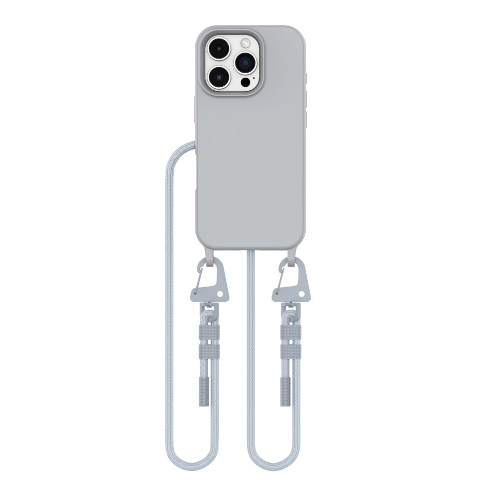 Tech-Protect iPhone 16 Pro MagNecklace - MagSafe Θήκη Σιλικόνης TPU με Pυθμιζόμενο Αποσπώμενο Κορδόνι - Crayon Grey