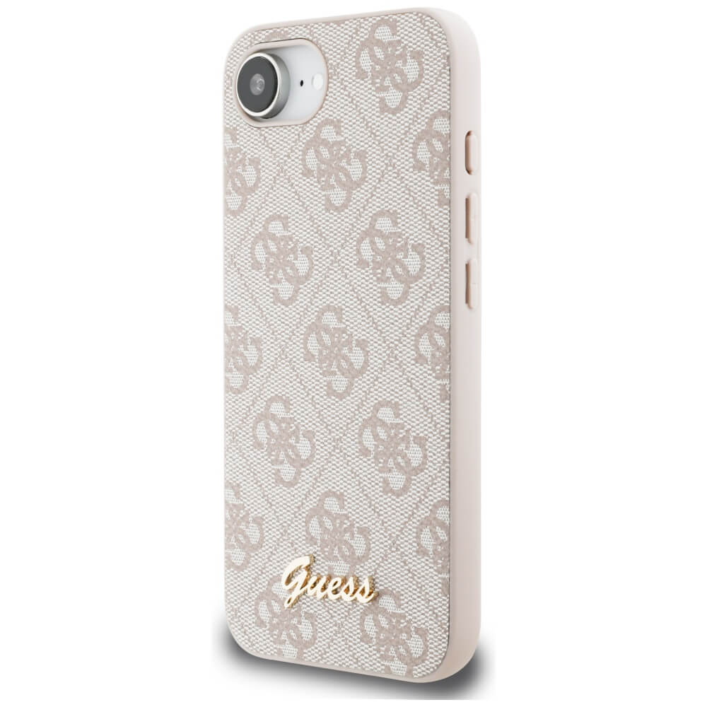 Guess iPhone 16e - 4G Script Logo - Θήκη με Επένδυση Συνθετικού Δέρματος - Pink - GUHMPSE4HG4SHP