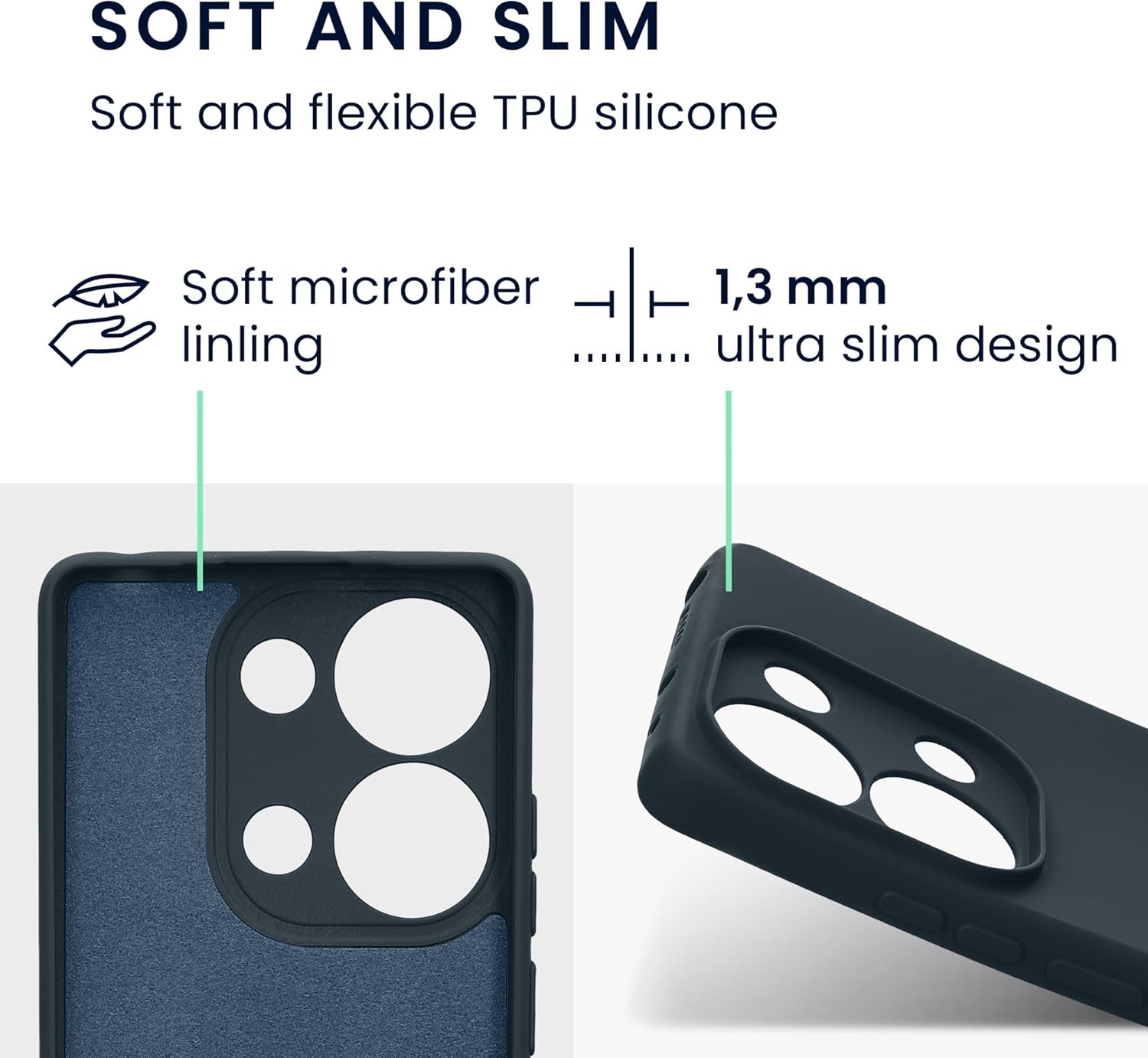 KW Xiaomi Redmi Note 13 Pro 4G Λεπτή Θήκη Σιλικόνης Rubberized TPU - Dark Slate