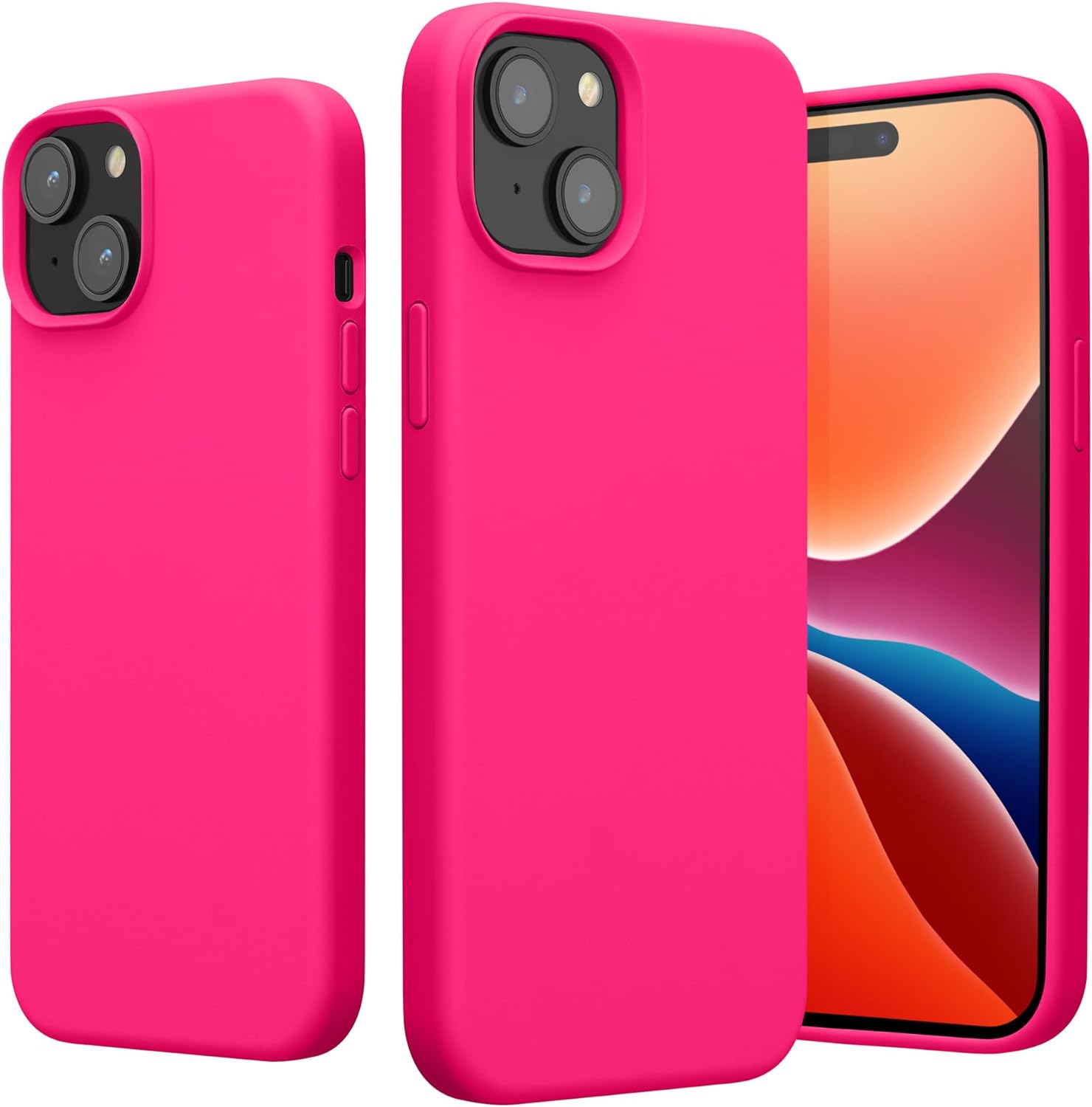 KW iPhone 15 Plus Θήκη Σιλικόνης Rubberized TPU - Neon Pink - 61954.77