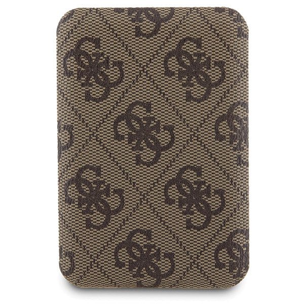 Guess iPhone 15 Pro Max - 4G Metal Logo Σετ MagSafe Σκληρή Θήκη με Επένδυση Συνθετικού Δέρματος και Powerbank 5000mAh - Brown - GUBPM5P15X4GEMGW
