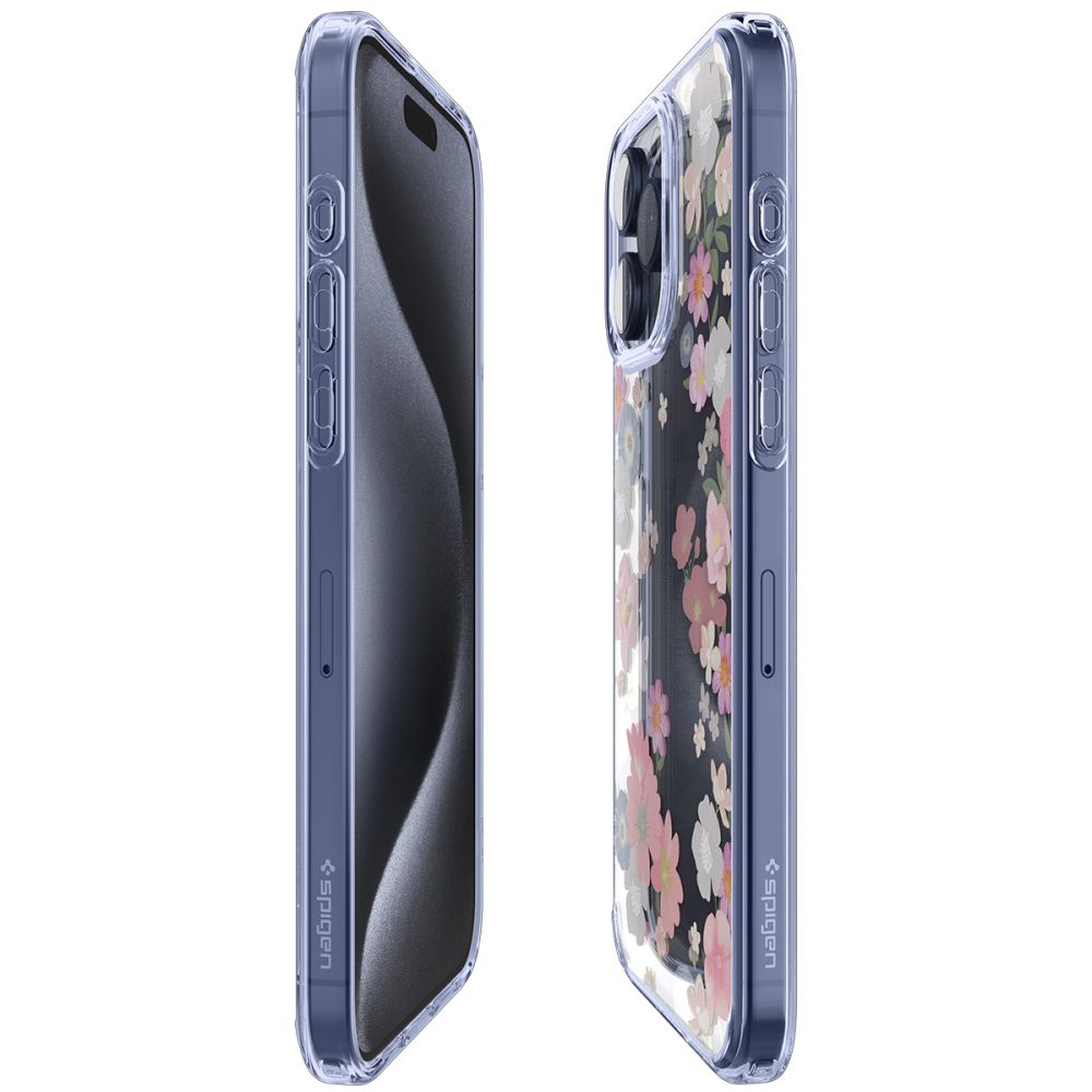Spigen iPhone 15 Pro Ultra Hybrid Σκληρή Θήκη με Πλαίσιο Σιλικόνης - Blossom
