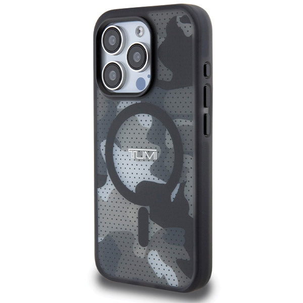 Tumi iPhone 15 Pro Frosted Camo Print MagSafe Σκληρή Θήκη με Πλαίσιο Σιλικόνης και MagSafe - Black - TUHMP15LTCAMK